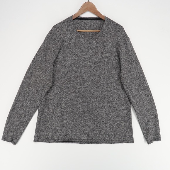 Lululemon Shirt Mens XXL (Est) Heather Gray Long Sleeve Crewneck Athletic Gym - Picture 1 of 7